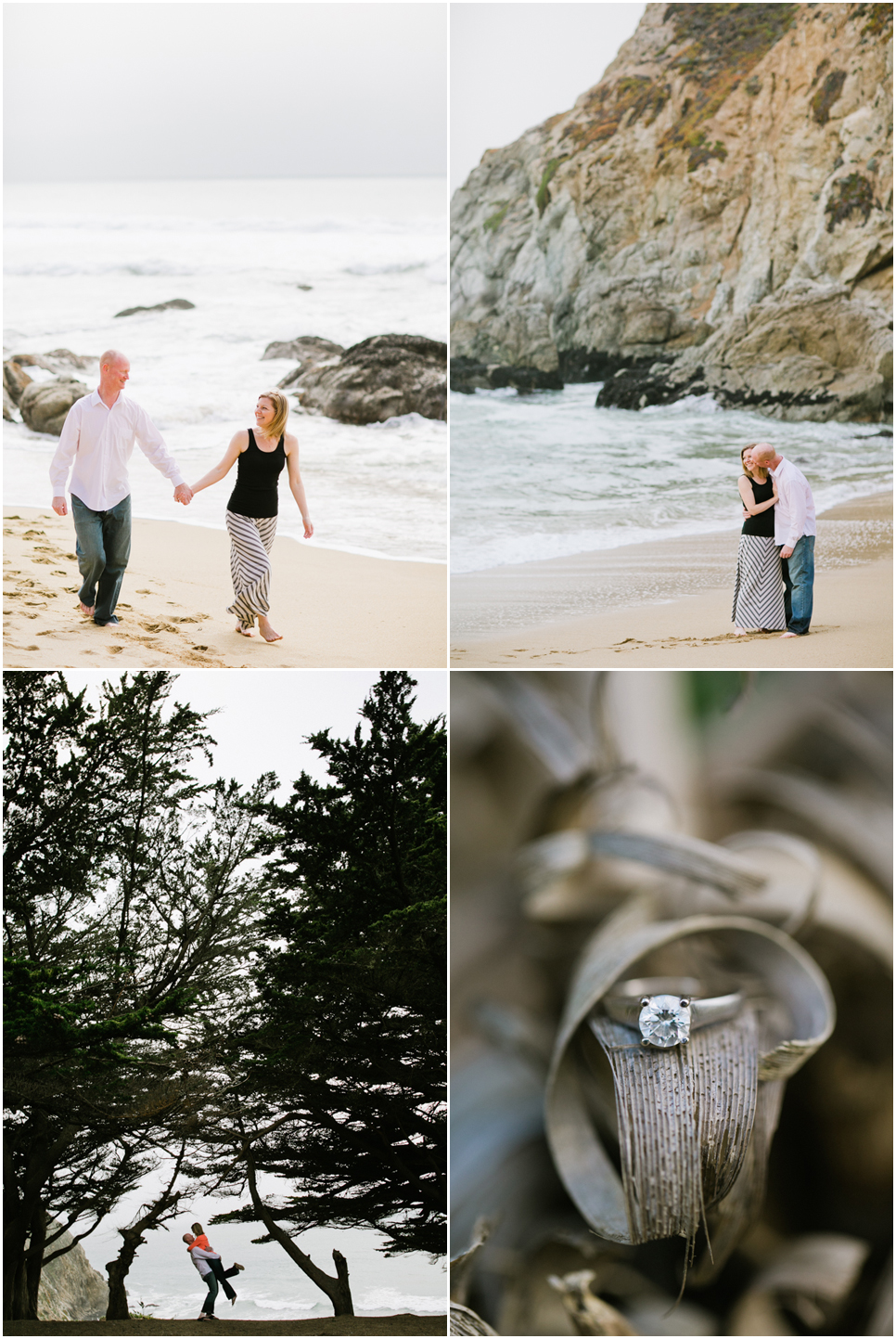 gray whale cove engagement session, pacifica engagement, beach engagement, bay area engagement photographer, creative engagement photos, intimate engagement, san francisco engagement session, jasmine lee photography