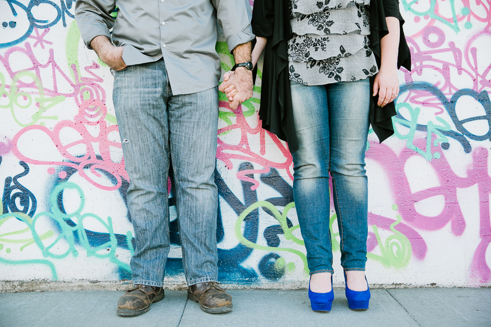  san francisco engagement session, san francisco engagement photographer, bay area wedding photographer, golden light, california wedding photography, jasmine lee photography, graffiti wall engagement, artwork, urban engagement, pier 7 engagement