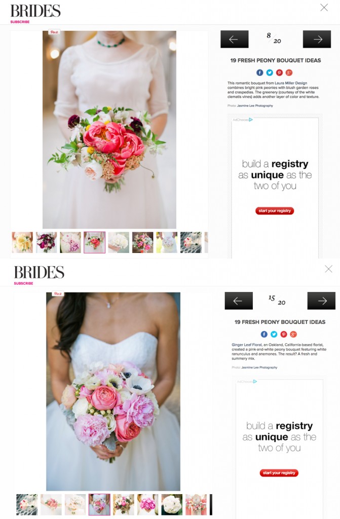 jasmine lee photography featured on brides, poeny ideas, bouquets, pinks,